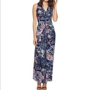 Tommy Bahama Floral Sleeveless Maxi Dress -size M Blue and Pink